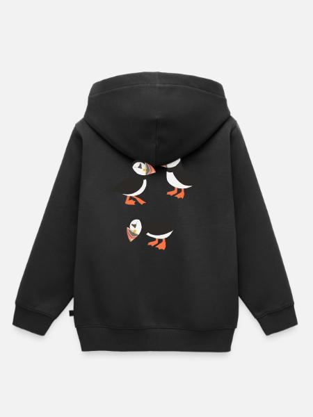 Drôles d’oiseaux Macareux - Sweat Premium à capuche enfant bio - noir