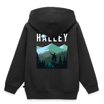 La comète de Halley Ciel nocturne Espace du système solaire - Sweat Premium à capuche enfant bio - noir - Dos - AI Model Kid Male (0cm)