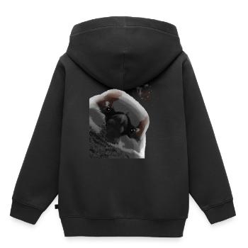 Curieux Moineau Domestique Moineau Domestique Oiseau Moineau - Sweat Premium à capuche enfant bio - noir - Dos - AI Model Kid Male (0cm)