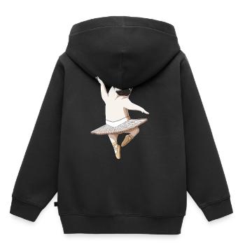 Drôle de ballerine Chien Danse Ballet Carlin - Sweat Premium à capuche enfant bio - noir - Dos - AI Model Kid Male (0cm)