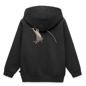 Saut à la perche Raccoon Saut à la perche - Sweat Premium à capuche enfant bio - noir - Dos - AI Model Kid Male (0cm)