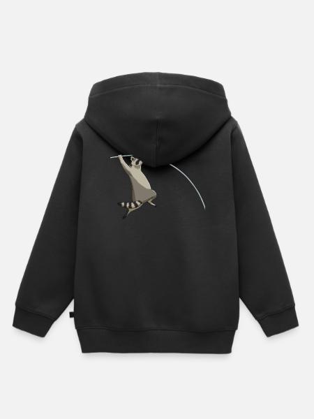 Saut à la perche Raccoon Saut à la perche - Sweat Premium à capuche enfant bio - noir