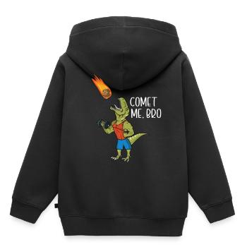 Comet Me Bro Funny T-Rex Dinosaur Pun Gym Workout - Sweat Premium à capuche enfant bio - noir - Dos - AI Model Kid Male (0cm)