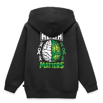 Psychische Gesundheit Angelegenheiten verbreiten Bewusstsein Gehirn - Kinder Premium Organic Hoodie - Schwarz - Hinten - AI Model Kid Male (0cm)