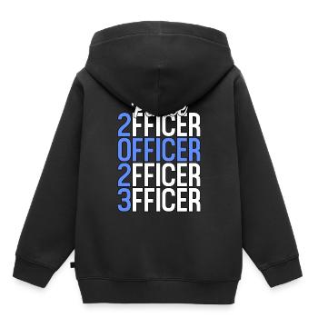 Stolzer Polizist Akademie Abschluss Thin Blue - Kinder Premium Organic Hoodie - Schwarz - Hinten - AI Model Kid Male (0cm)