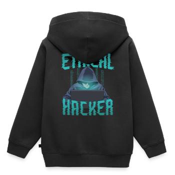 Ethischer Hacker Lustiger Cyber Sicherheit IT-Computer - Kinder Premium Organic Hoodie - Schwarz - Hinten - AI Model Kid Male (0cm)