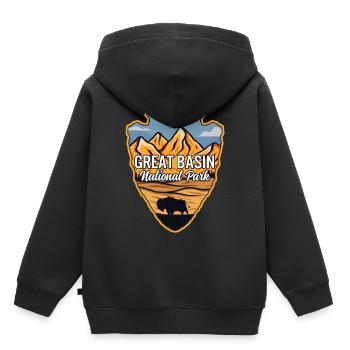 Great Basin Parc national des États-Unis Arrowhead Buffalo - Sweat Premium à capuche enfant bio - noir - Dos - AI Model Kid Male (0cm)