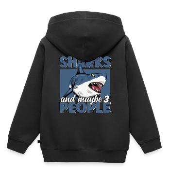 Ich mag Sharks & Maybe 3 People Funny Great White - Kinder Premium Organic Hoodie - Schwarz - Hinten - AI Model Kid Male (0cm)