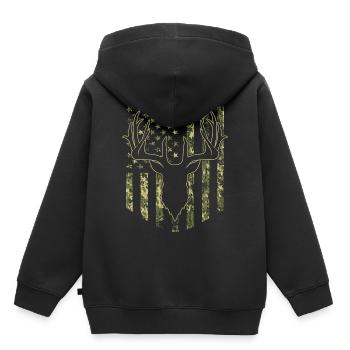 Tarnung USA Flagge Hirschjagd Tarnung - Kinder Premium Organic Hoodie - Schwarz - Hinten - AI Model Kid Male (0cm)