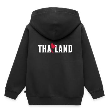 La Thaïlande - Sweat Premium à capuche enfant bio - noir - Dos - AI Model Kid Male (0cm)