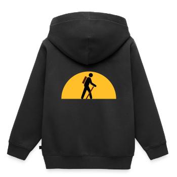 ★ Design colors changeable ★ Hikers, heavenly bodies - Kids Premium Organic Hoodie - black - Back - AI Model Kid Male (0cm)