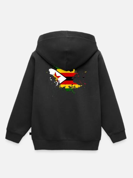 Simbabwe Flagge als Farbklecks - Kinder Premium Organic Hoodie - Schwarz