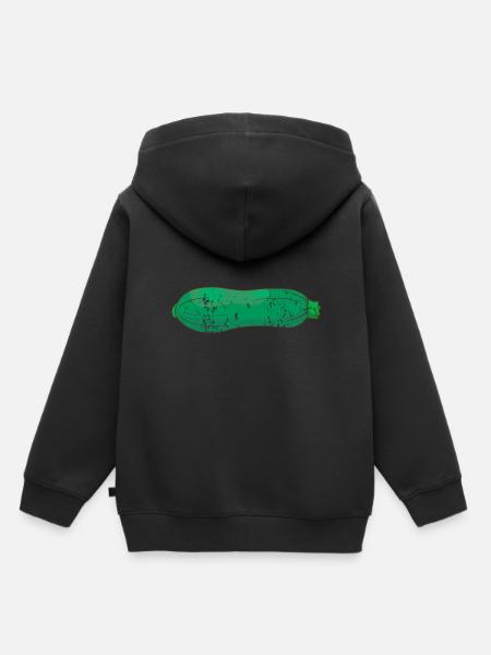 Courgettes de style grunge vintage rétro - Sweat Premium à capuche enfant bio - noir