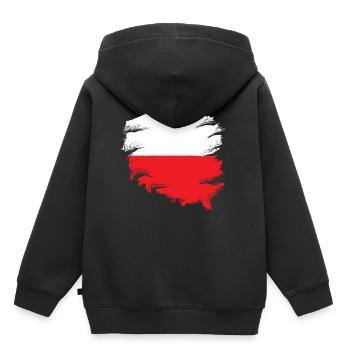 Drapeau polonais - Sweat Premium à capuche enfant bio - noir - Dos - AI Model Kid Male (0cm)