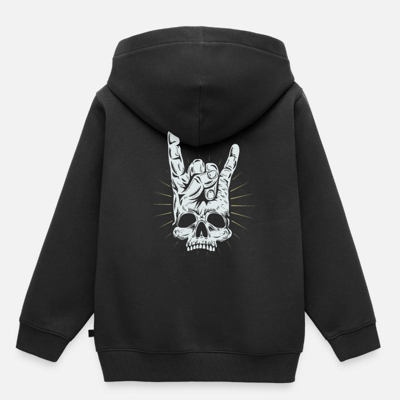 Main à bascule - Sweat Premium à capuche enfant bio - noir
