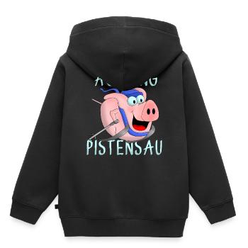 Attention à la piste - Sweat Premium à capuche enfant bio - noir - Dos - AI Model Kid Male (0cm)