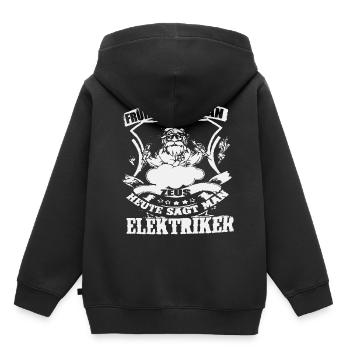 Electrician - Kids Premium Organic Hoodie - black - Back - AI Model Kid Male (0cm)