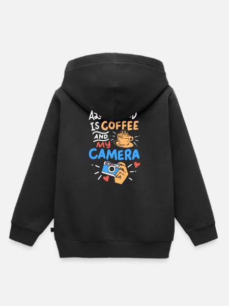 Fotografie - Kinder Premium Organic Hoodie - Schwarz