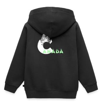 Kanada - Kinder Premium Organic Hoodie - Schwarz - Hinten - AI Model Kid Male (0cm)
