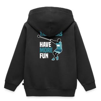 Athlétisme - Sweat Premium à capuche enfant bio - noir - Dos - AI Model Kid Male (0cm)