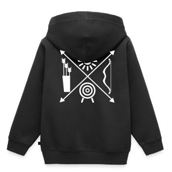 Bogenschießen - Kinder Premium Organic Hoodie - Schwarz - Hinten - AI Model Kid Male (0cm)