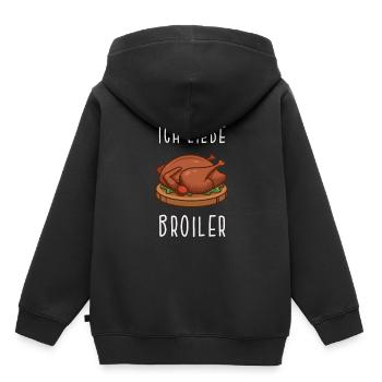 Broiler - DDR Rezept Geschenk - Kinder Premium Organic Hoodie - Schwarz - Hinten - AI Model Kid Male (0cm)