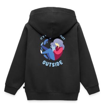 Introverti - Bien trop populaire - Sweat Premium à capuche enfant bio - noir - Dos - AI Model Kid Male (0cm)