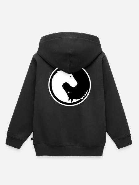 cheval - Sweat Premium à capuche enfant bio - noir