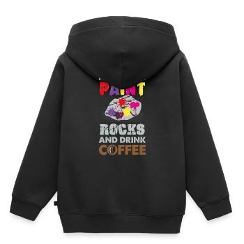 Steine bemalen Kunst Farben Geschenk - Kinder Premium Organic Hoodie - Schwarz - Hinten - AI Model Kid Male (0cm)