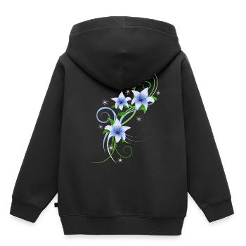 Blumen Lilien Garten Stauden Blüten Orchidee - Kinder Premium Organic Hoodie - Schwarz - Hinten - AI Model Kid Male (0cm)
