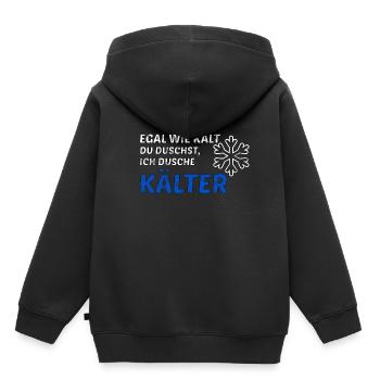 Kalte Dusche Eiskalt Kälte Eis Schnee Geschenkidee - Kinder Premium Organic Hoodie - Schwarz - Hinten - AI Model Kid Male (0cm)