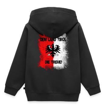 Fidélité au Land du Tyrol - Sweat Premium à capuche enfant bio - noir - Dos - AI Model Kid Male (0cm)