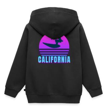 Kalifornien, Kalifornien, Surfen - Kinder Premium Organic Hoodie - Schwarz - Hinten - AI Model Kid Male (0cm)
