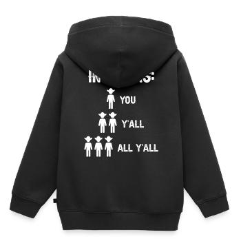 Texas Slang Design für stolze Texaner - Kinder Premium Organic Hoodie - Schwarz - Hinten - AI Model Kid Male (0cm)