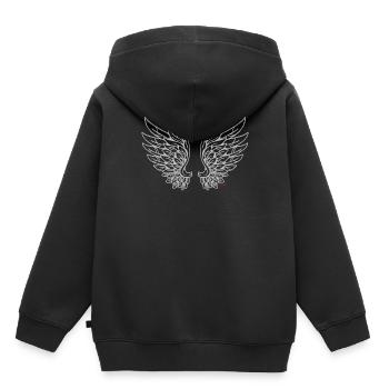 Ailes Ailes Ange Ange - Sweat Premium à capuche enfant bio - noir - Dos - AI Model Kid Male (0cm)