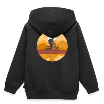 Radfahren, Radfahrer, Fahrradfan - Kinder Premium Organic Hoodie - Schwarz - Hinten - AI Model Kid Male (0cm)