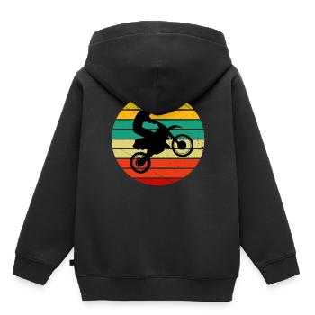 Chopper, Biker, Motorradfan - Kinder Premium Organic Hoodie - Schwarz - Hinten - AI Model Kid Male (0cm)