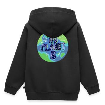 no planet B, mère nature, planète terre - Sweat Premium à capuche enfant bio - noir - Dos - AI Model Kid Male (0cm)
