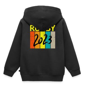 Rugby, Rugby-Sport, Rugby-Fan, Rugby 2023 - Kinder Premium Organic Hoodie - Schwarz - Hinten - AI Model Kid Male (0cm)