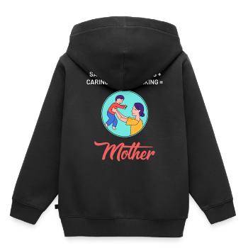 Design fort de la fête des mères - Sweat Premium à capuche enfant bio - noir - Dos - AI Model Kid Male (0cm)