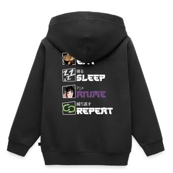 Eat Sleep Anime Repeat - Kinder Premium Organic Hoodie - Schwarz - Hinten - AI Model Kid Male (0cm)