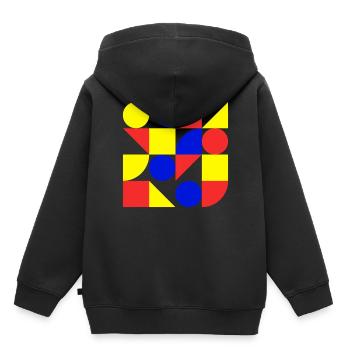 Form, Geometrie, Kunst, Bauhaus - Kinder Premium Organic Hoodie - Schwarz - Hinten - AI Model Kid Male (0cm)