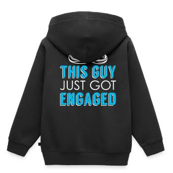 Fiancé Partner Gift Funny Engagement - Kids Premium Organic Hoodie - black - Back - AI Model Kid Male (0cm)