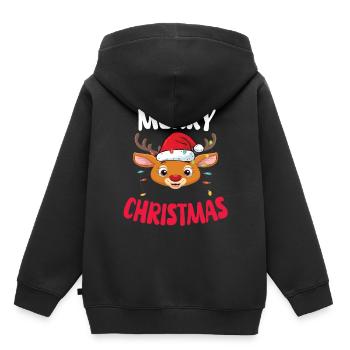Funny Reindeer Xmas Family Merry Christmas - Kinder Premium Organic Hoodie - Schwarz - Hinten - AI Model Kid Male (0cm)