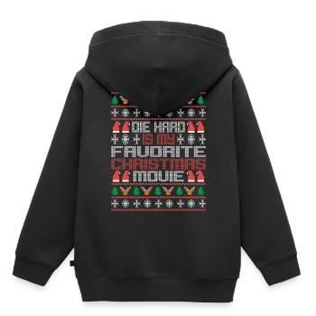 The Hard Is Christmas Movie Ugly Christmas Pajama - Kids Premium Organic Hoodie - black - Back - AI Model Kid Male (0cm)