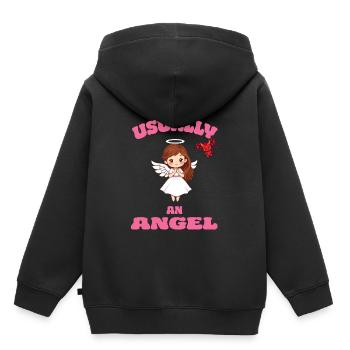 Angel or Devil - Kinder Premium Organic Hoodie - Schwarz - Hinten - AI Model Kid Male (0cm)