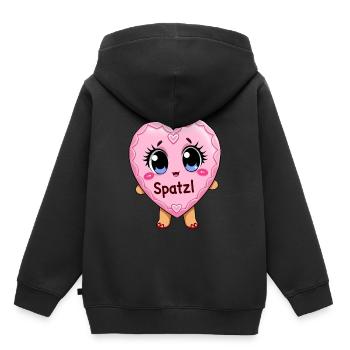 Oktober Volksfest Spatzl Lebkuchenherz Freundin - Kinder Premium Organic Hoodie - Schwarz - Hinten - AI Model Kid Male (0cm)