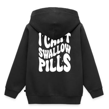 Je ne peux pas avaler de pilules en disant - Sweat Premium à capuche enfant bio - noir - Dos - AI Model Kid Male (0cm)