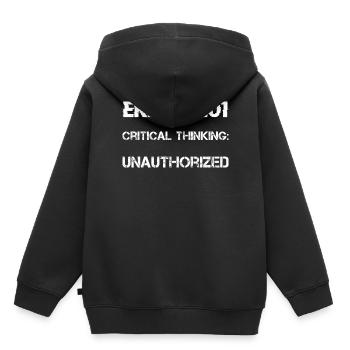 théorie du complot - Sweat Premium à capuche enfant bio - noir - Dos - AI Model Kid Male (0cm)