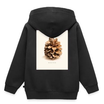enraciné - Sweat Premium à capuche enfant bio - noir - Dos - AI Model Kid Male (0cm)